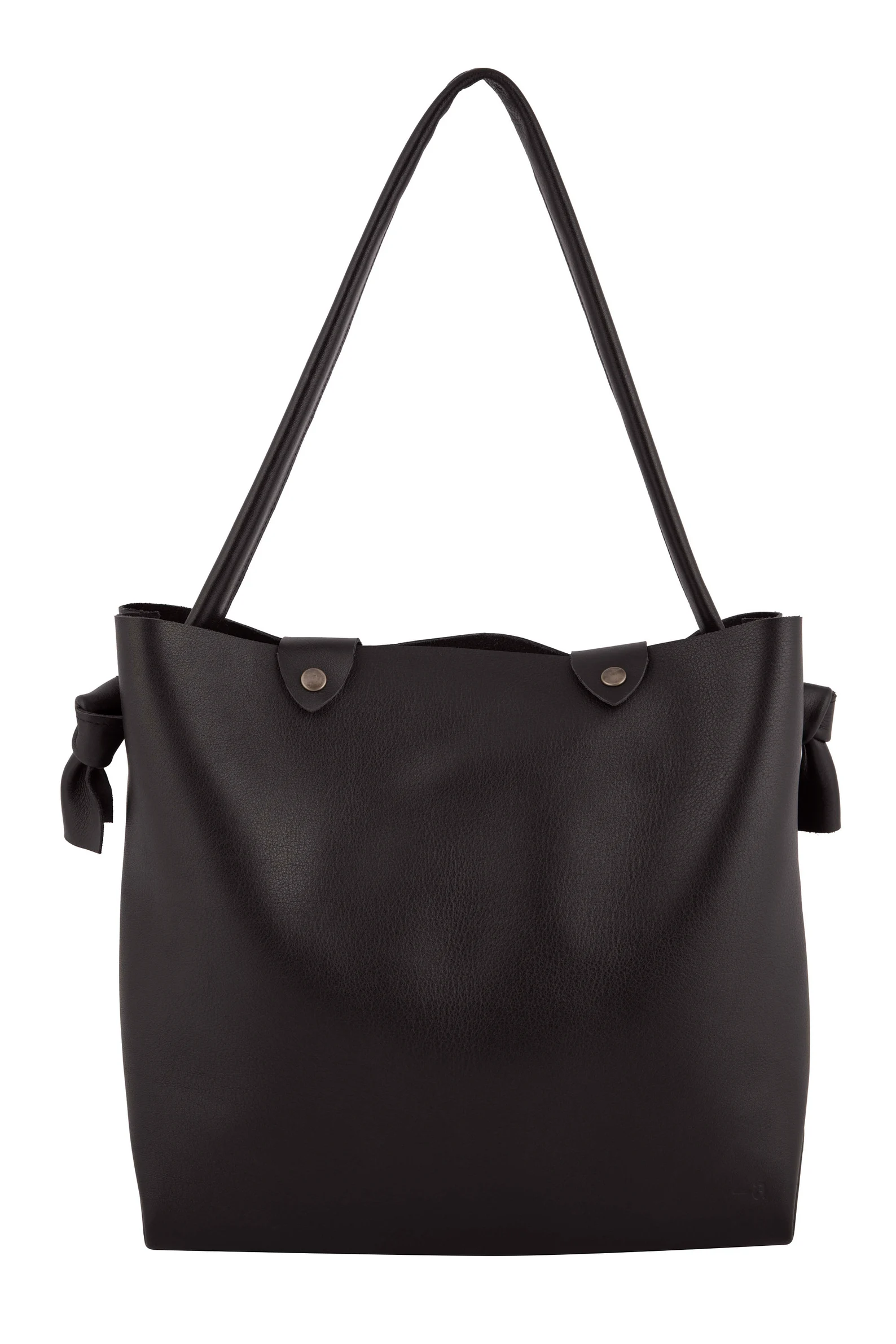 Leather bag for women, grained black leather - Image 5