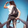 Leather Backpack " Roomy " - Black Color
