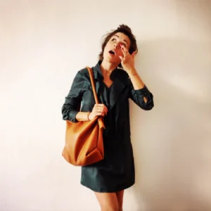 Alternative view of Camel leather handbag for women
