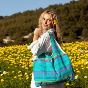 Marthe tote bag - vintage Madras fabric