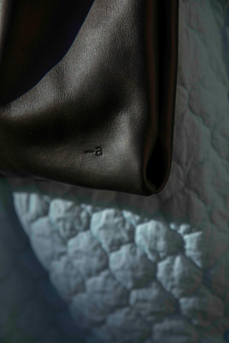 Leather bag for women, black leather