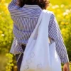 Marthe tote bag - vintage openwork fabric